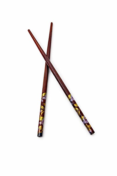 Vipfoni Floral pattern wooden knob barrette hair clip set of 2