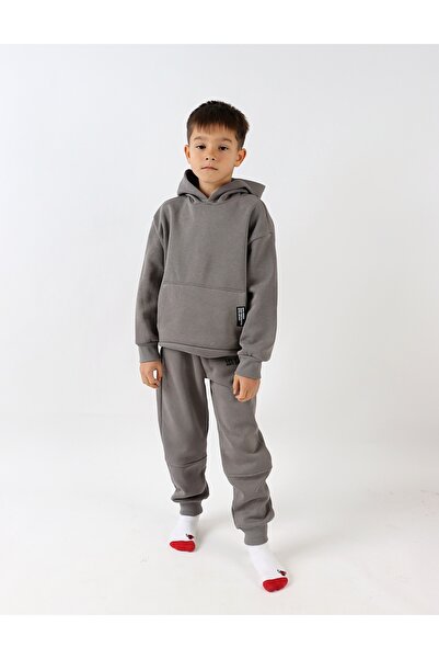 MiniKids Life is Cool padded tracksuit, dark grey 122 (6-7 years)