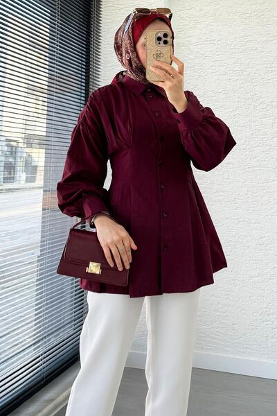 MELEK ARAZ Premium Poplin Shirt Tunic with Pencil Detail on Front and Back — ...