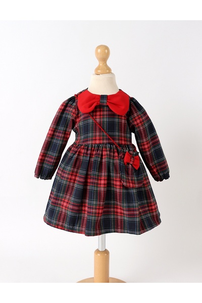 MiniKids Dress with bag, Bella, navy blue-red 104 (3-4 years)