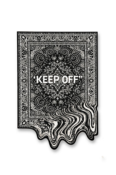 Rugs Modern Halı SDT Keep Off Yazılı Motifli Dalgalı Desenli Dokuma Taban Mod...
