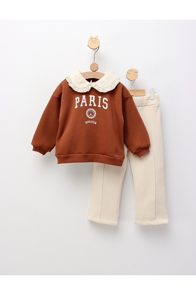 MiniKids Quilted set, Bonjour Paris, brown 110 (4-5 years)