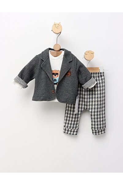 MiniKids Elegant baby suit with jacket, grey 68 (3-6 months)