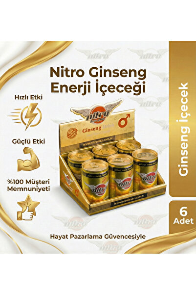 nitromax gold Ginseng +18 Enerji İçeceği - 6'lı Set (Gizli Gönderim)