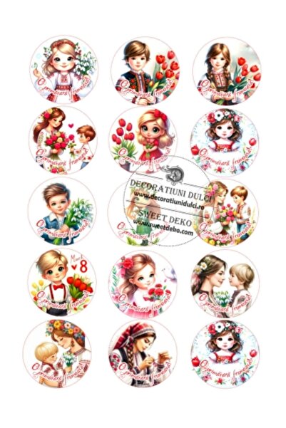 Decoratiuni Dulci Dulce primavara, martisoare comestibile - Decupat