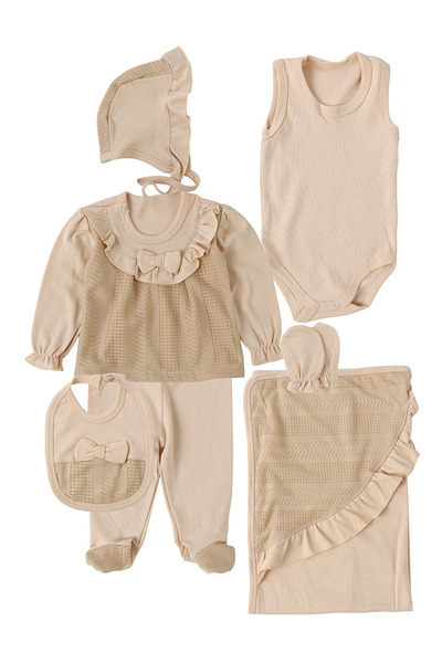 MiniKids 7-piece set, Bebe Dream, beige model 62 (0-3 months)
