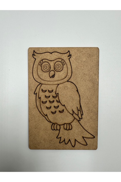 WOODIVA AHŞAP 10 Pieces Owl Wooden Painting School Event Activity Art 15 cm
