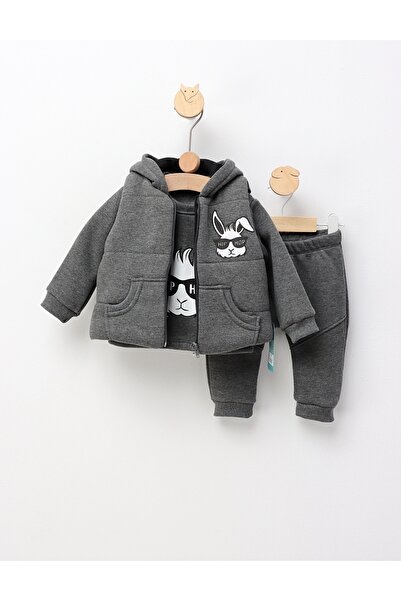 MiniKids 3-piece Hip-Hop set grey 80 (9-12 months)
