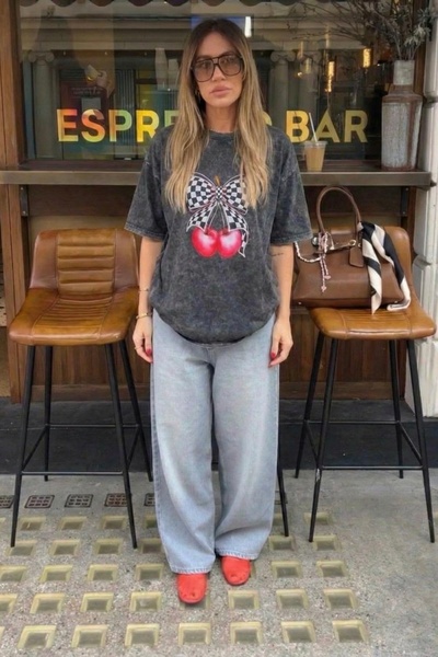 Noi Belis Washable Oversize Knitted T-Shirt Ss26Ts0015