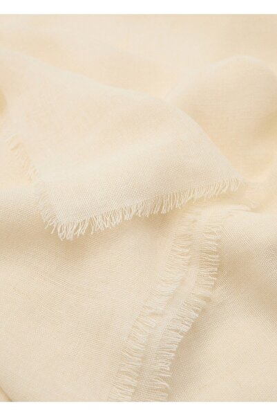 MANGO Woman Kenarları dikişsiz keten şal