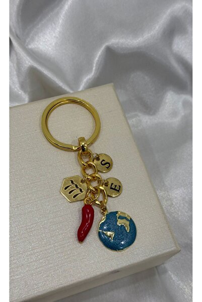 Elvia Atelier İki Harfli Dünya Anahtarlık Manifest Anahtarlık ( 1 ADET )