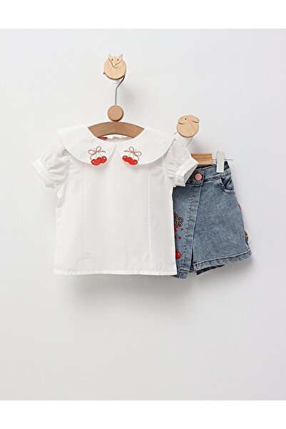 MiniKids Καλοκαιρινό σετ με φούστα και παντελόνι, λευκό 98 (24-36 μηνών)