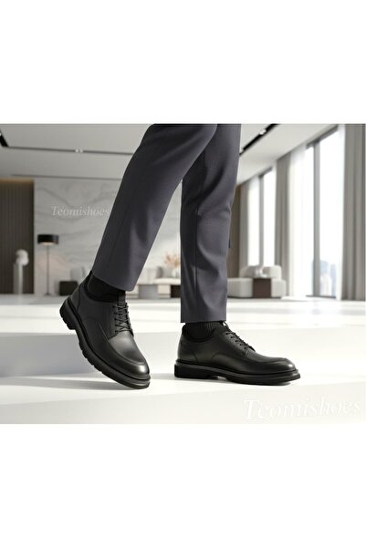 SİYAH YÜKSEK TABAN ARKA KOPÇALI LOAFER