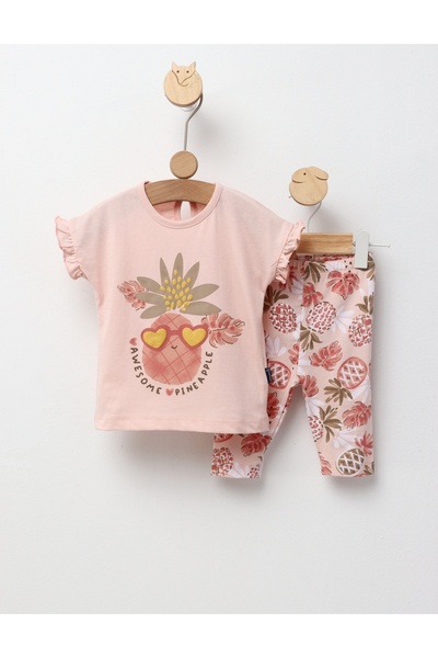 MiniKids Set de vara, Awsome Pineapple, corai 74 (6-9 luni)