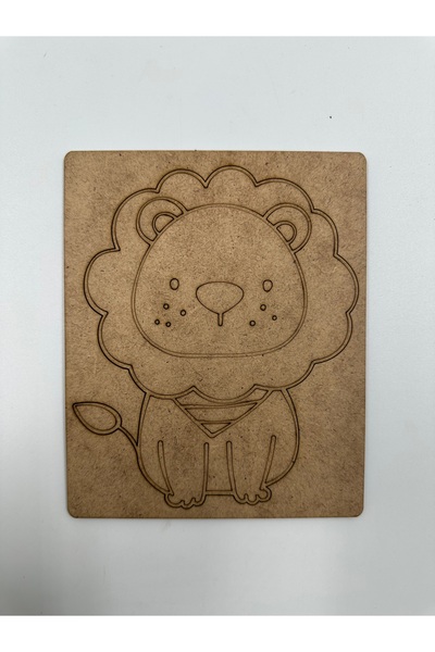WOODIVA AHŞAP 10 Pieces Lion Wooden Painting School Event Activity Art 15 cm