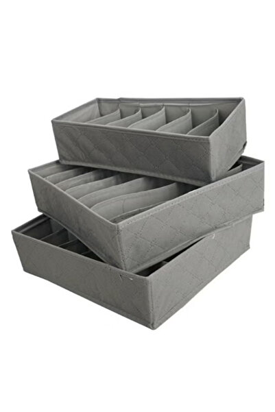 Nobrand 3-piece gray closet storage and organization box