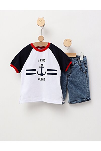 MiniKids 2-piece set \"I need ocean\" white 110 (4-5 years)