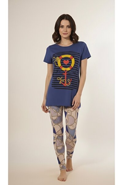 BİLGENS BUTİK Women's Summer Short Sleeve Pajamas Set