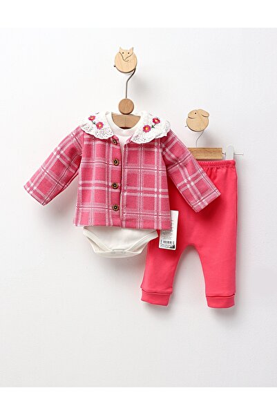 MiniKids Костюм „Само добри вибрации“, розов 56 (0-1 месеца)