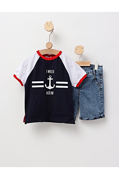 MiniKids 2-piece set \'I need ocean\' navy blue 92(18-24 months)