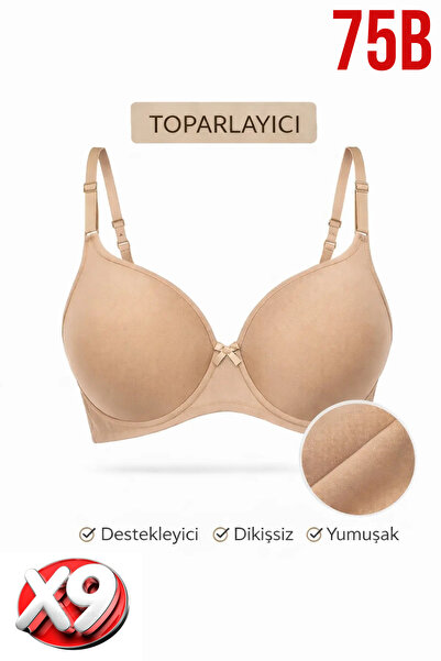 PRUSA İÇ GİYİM Women's Padded (Supported) Underwire Gathering Beige Bra X9 (9...