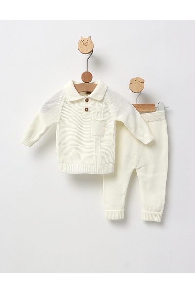 MiniKids Costumas crosetat, Simba, model alb 62 (0-3 luni)