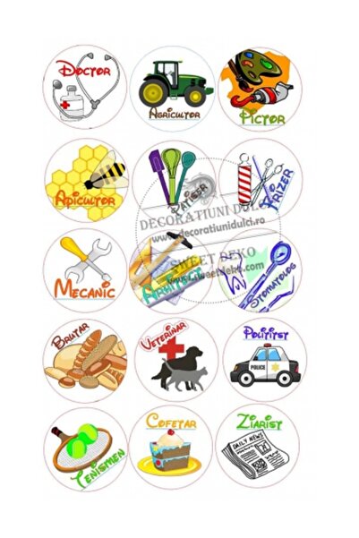 Decoratiuni Dulci Edible image craft circles - Cut out