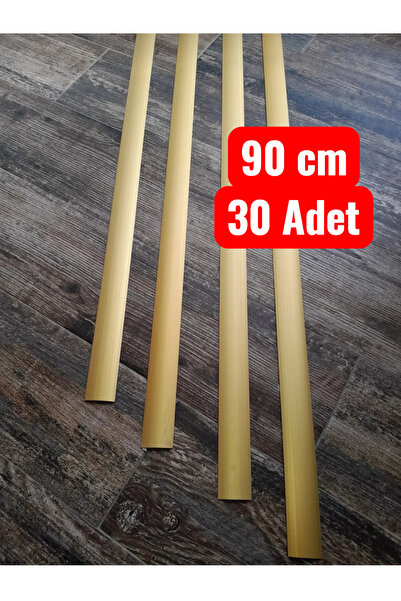 KMS HOME Sarı Gold Kapı Eşik Çıtası Alüminyum Kap Profili Kapı Süpürgeliği 90...
