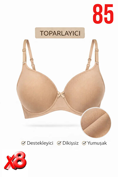 PRUSA İÇ GİYİM Women's Padded (Supported) Underwire Gathering Bra in Beige X8...