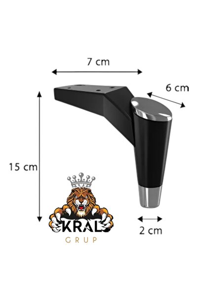 KRAL GRUP AKSESUAR Maya Ayak 15 cm Black-Chrome Furniture Sofa Coffee Table T...