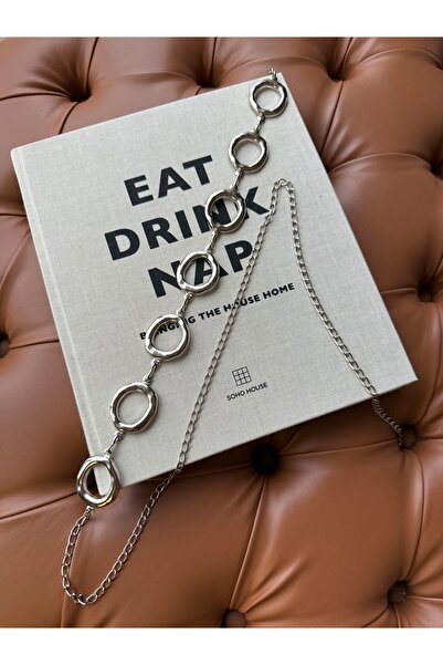 coaksco Women's Body & Waist Chain Silver Round Patterned