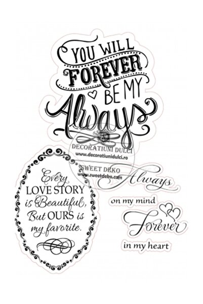 Decoratiuni Dulci Always and forewer, imagine decor pentru tort nunta - Decupat