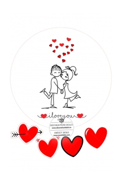 Decoratiuni Dulci Imagine comestibila Couple Love - Decupat