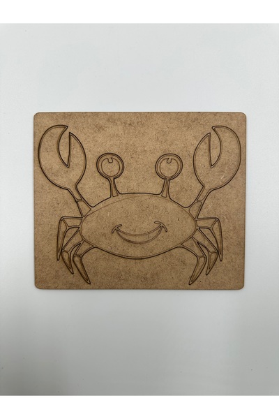 WOODIVA AHŞAP 1 Piece Crab Wooden Painting School Event Activity Art 15 cm
