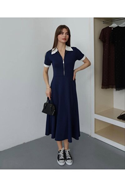 LİFERA Zipper Detailed Modal Dress