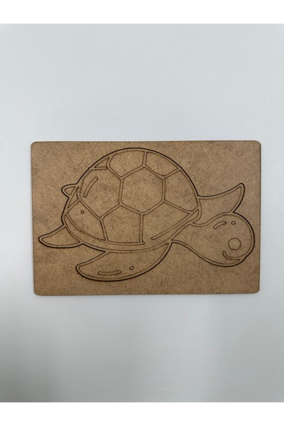 WOODIVA AHŞAP 1 Piece Turtle Wooden Painting School Event Activity Art 15 cm