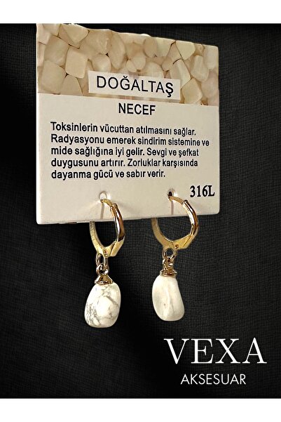 Vexa Aksesuar Natural Stone Earrings 316L Stainless Steel Earrings – Boxed – ...
