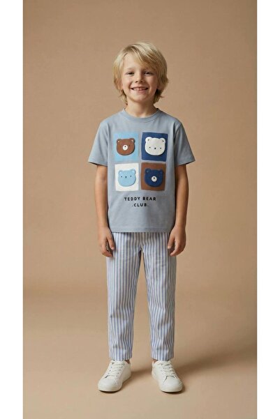 Alvadonna Embossed Printed Boys' Two-Piece Set