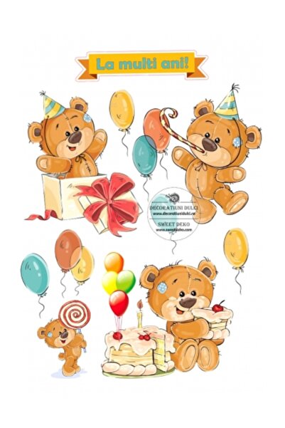 Decoratiuni Dulci Party Bears, edible image - Cut out