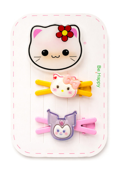 MakeWell Girl's Figured Clip Hairpin Set of 3 – Cute Character Baby Hairpin