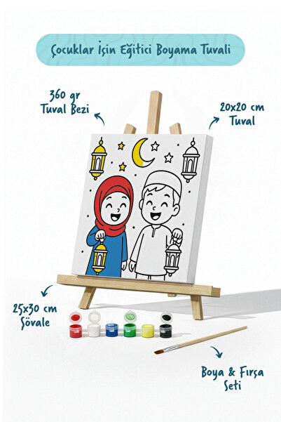 Tabdiko Ramazan Eğitici Boyama Seti Fenerli Çocuklar (Şövaleli)