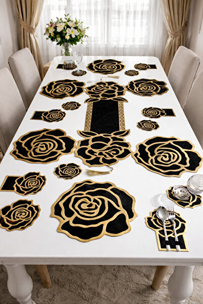 Diva Home Leather Velvet Rose Appearance Lux 19 Piece Set American Service Set