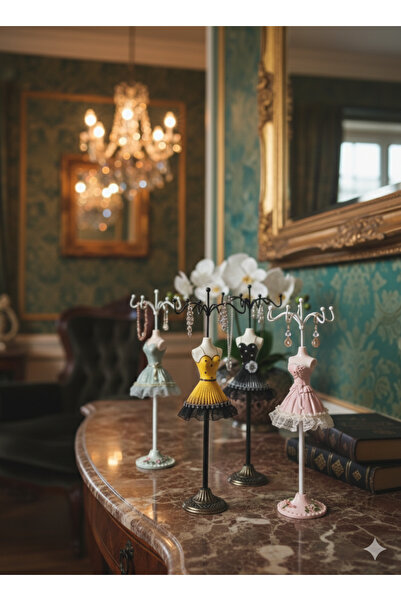 MİK Store Dekoratif Manken Takı Askısı - Küpe Kolye ve Yüzük İçin Lüks Vintag...