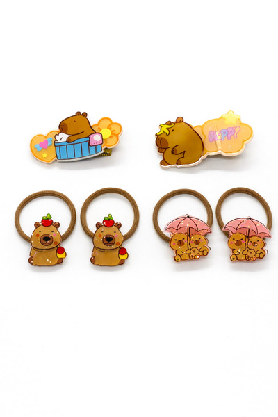 MakeWell Girl's Cartoon Character Rubber Hair Clip – Cute Figured Hair Clip