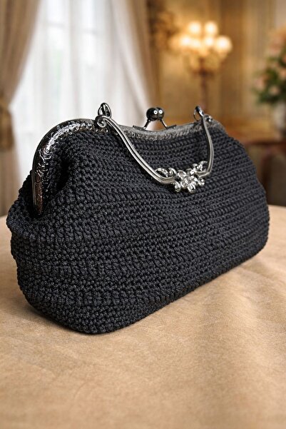 AHK Bag Beauty Burslu Çanta Siyah Düğünlük ve Günlük kullanımlı Şık Tasarım İ...