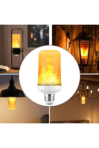 EVİST 7W E14 İnce Duylu Alev Efektli LED Ampul - 560 Lümen Dekoratif Titreyen...