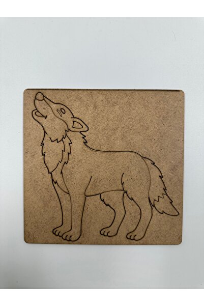 WOODIVA AHŞAP 1 Piece Howling Wolf Wooden Painting School Event Activity Art ...