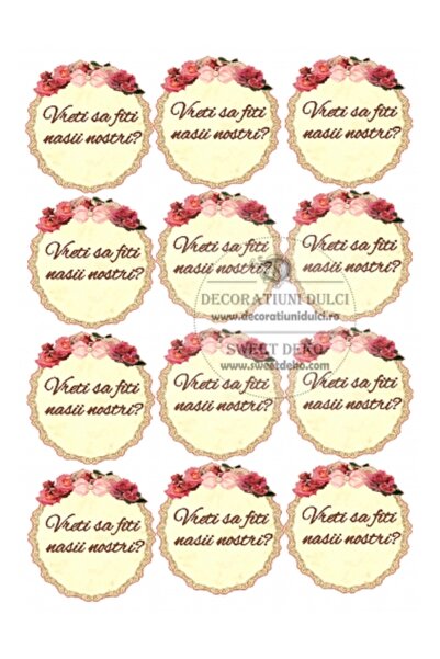 Decoratiuni Dulci Imagine comestibila cerculete cu flori vreti sa fiti nasii ...