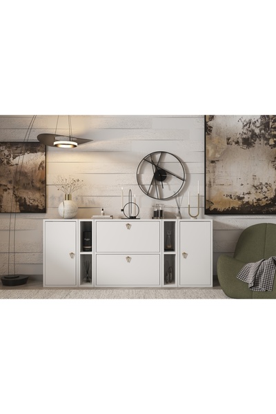 nettrends.net the new trend of shopping Altın Renk Üçgen Kulplu Beyaz Konsol ...