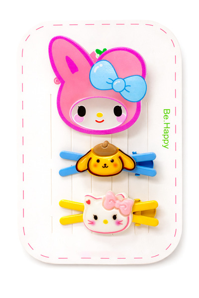 MakeWell Girl's Figured Clip Hairpin Set of 3 – Cute Character Baby Hairpin